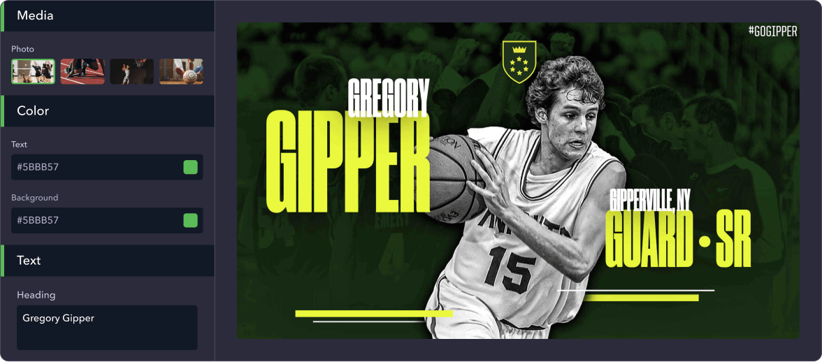 Free customizeable basketball player of the week graphic templates
